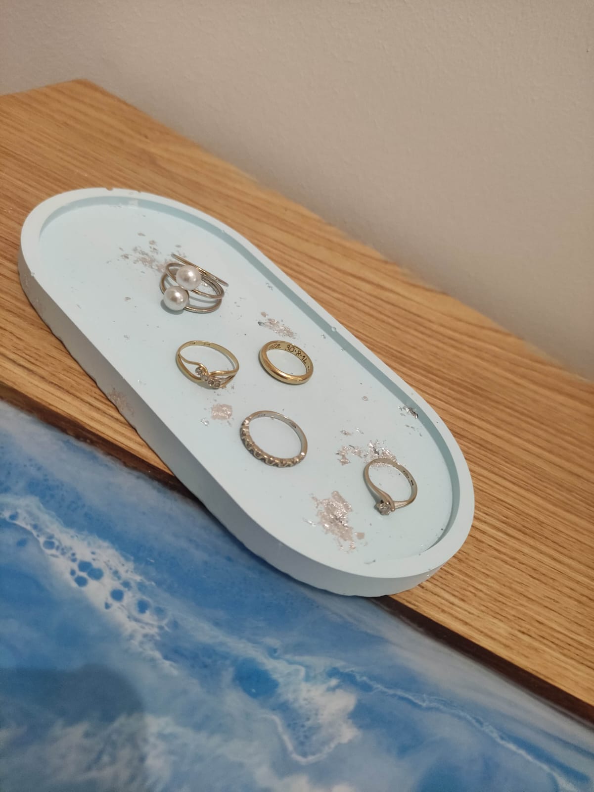svuotatasche, resina, resina ecologica, arredo, casa, portagioielli, resina