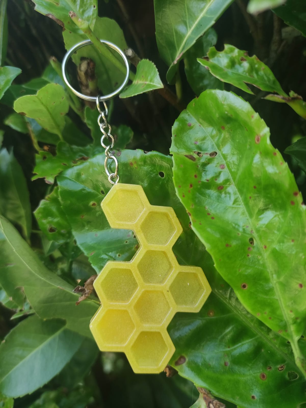 Portachiavi resina, alveare, giallo, ambra, hive, resin, regalo, battessimo, comunione, cresima, matrimonio, bomboniera
