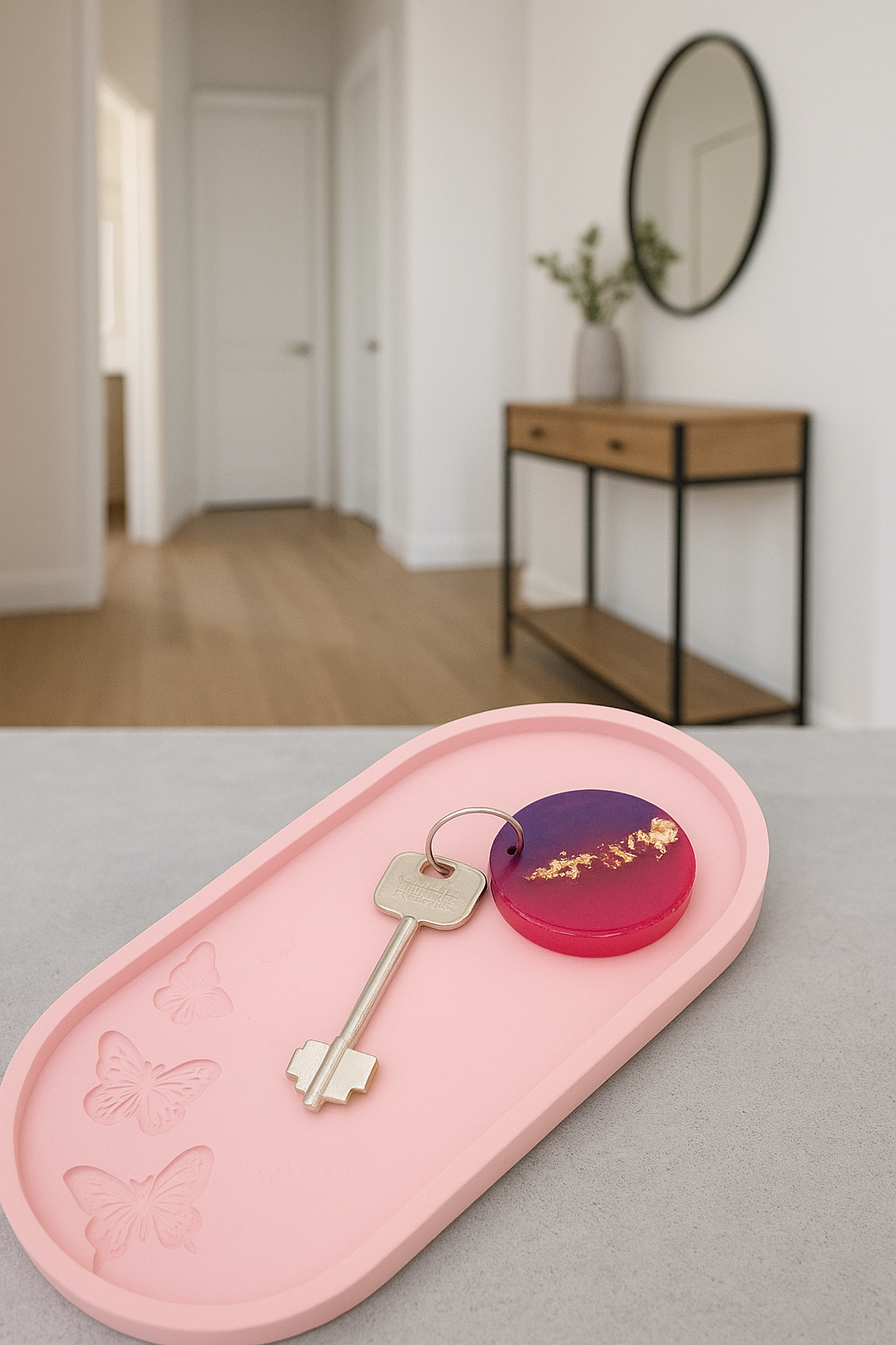 svuotatasche, resina, resina ecologica, arredo, casa, portagioielli, resina, regalo, bomboniere, bomboniera, farfalla, ingresso, moderno