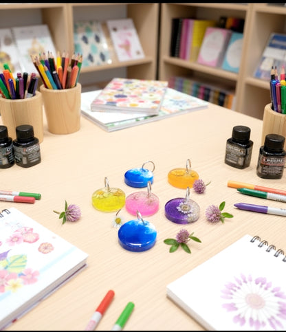 portachiavi, resina, resina epossidica, tondo, fiori secchi, mare, onde, onde mare, azzurro, bianco, keychain, regalo, battessimo, comunione, cresima, matrimonio, bomboniera, bomboniere