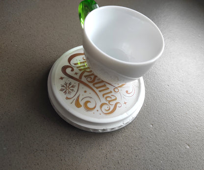 sottobicchieri in resina ecologica e epossidica con scritta merry christmas, edizione limitata, relax, idea regalo, natale