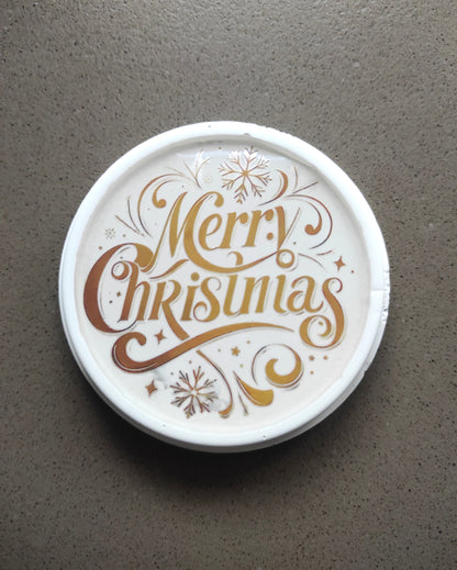 sottobicchieri in resina ecologica e epossidica con scritta merry christmas, edizione limitata, relax, idea regalo, natale