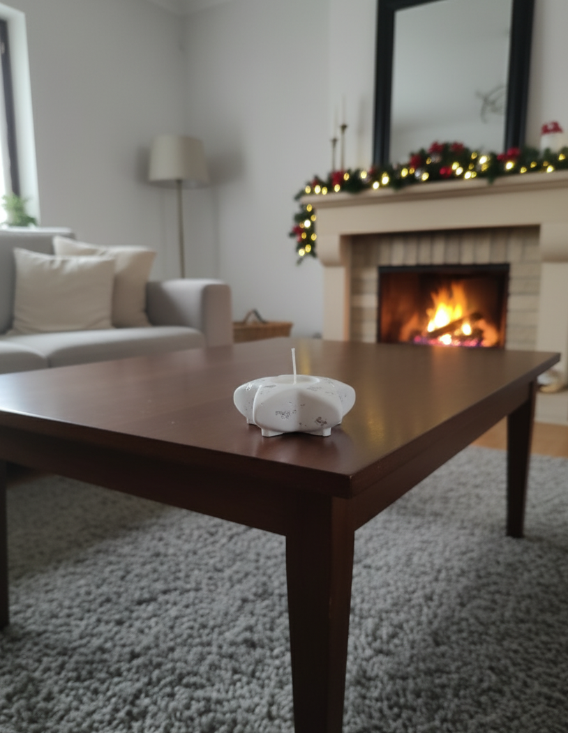 portacandela, resina, resina ecologica, stella, cene, natale, centrotavola, ambiente, arredamento