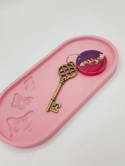 svuotatasche, resina, resina ecologica, arredo, casa, portagioielli, resina, regalo, bomboniere, bomboniera, farfalla, ingresso, moderno