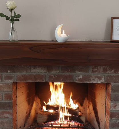 portacandela, luna, resina ecologica, candela led, relax, bianca, azzurrina, verdina, regalo, battessimo, comunione, cresima, matrimonio, regalo, bomboniere, bomboniera