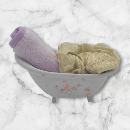 set bagno, vaschetta, salvietta detergente viso, saponetta, vegan, dolce, pensiero, dolce pensiero, regalo 