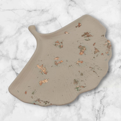 Foglia di Ginkgo, svuotatasche, resina ecologica, azzurro chiaro, resina, resin