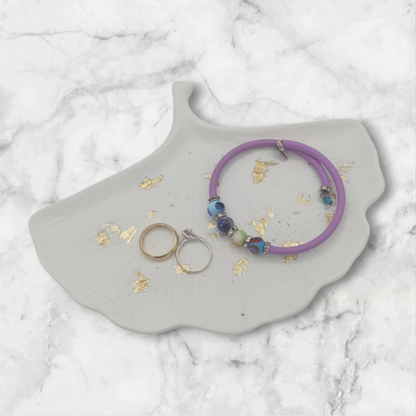 Foglia di Ginkgo, svuotatasche, resina ecologica, azzurro chiaro, resina, resin