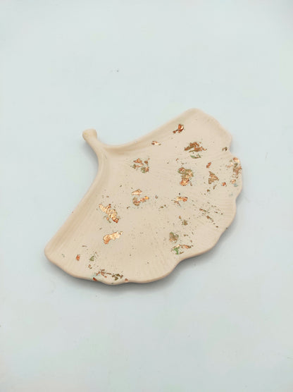 Foglia di Ginkgo, svuotatasche, resina ecologica, azzurro chiaro, resina, resin