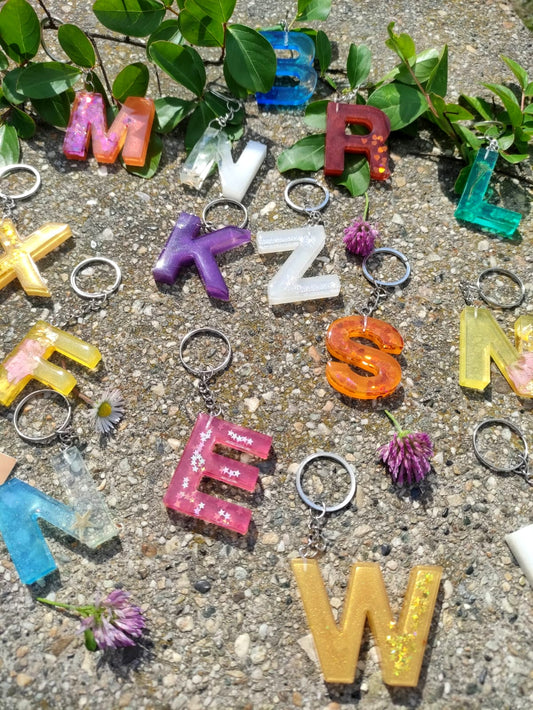 portachiavi lettera, iniziale nome, resina epossidica, keychain, letter name, name, initial letter name