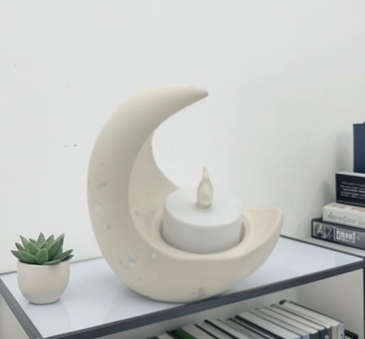 portacandela, luna valentina, resina ecologica, candela led, relax, bianca, azzurrina, verdina, regalo, battessimo, comunione, cresima, matrimonio, regalo, bomboniere, bomboniera