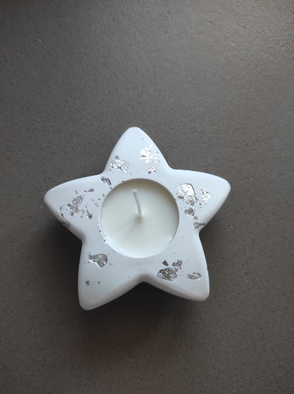 portacandela, resina, resina ecologica, stella, cene, natale, centrotavola, ambiente, arredamento
