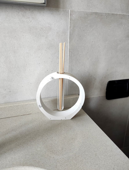 porta diffusore, diffusore, vaso, tondo, relax, fragranze, bastoncini, resina ecologica, regalo, bomboniere, bomboniera