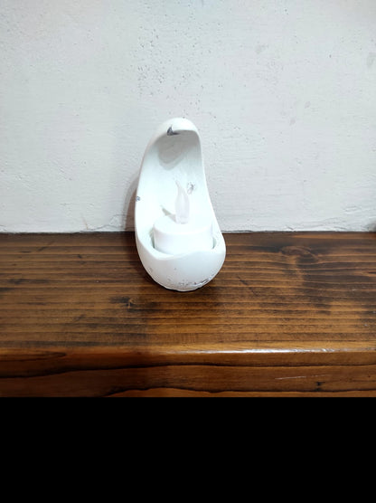 portacandela, luna, resina ecologica, candela led, relax, bianca, azzurrina, verdina, regalo, battessimo, comunione, cresima, matrimonio, regalo, bomboniere, bomboniera