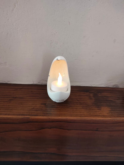 portacandela, luna, resina ecologica, candela led, relax, bianca, azzurrina, verdina, regalo, battessimo, comunione, cresima, matrimonio, regalo, bomboniere, bomboniera