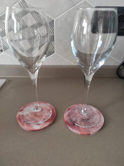 Sottobicchiere in resina epossidica, sfumature bordeaux e bianche, vino, tema vino, resina, resin