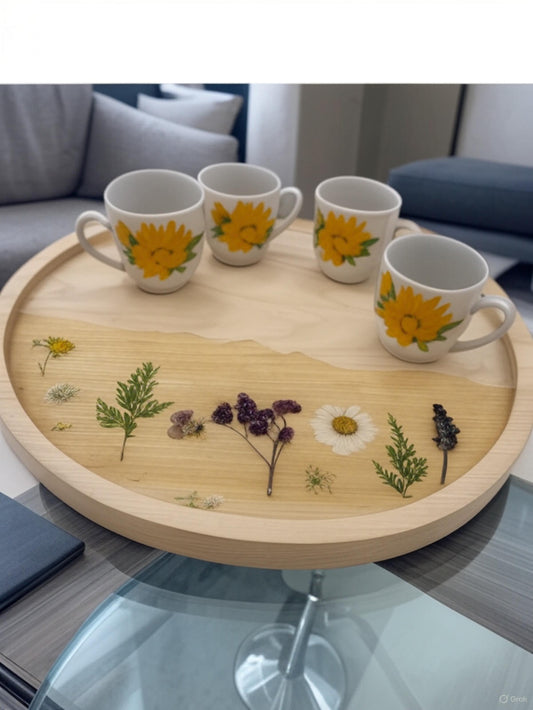 vassoio in legno, decorazione primavera, resina trasparente, fiori secchi, primavera, wooden tray, resin, resina, spring, aperitivo, vassoio